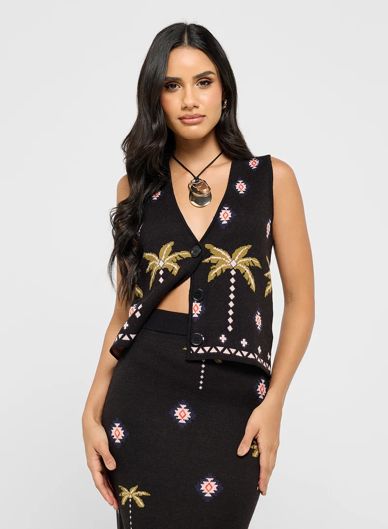 Never fully Dressed Printed Waist Coat