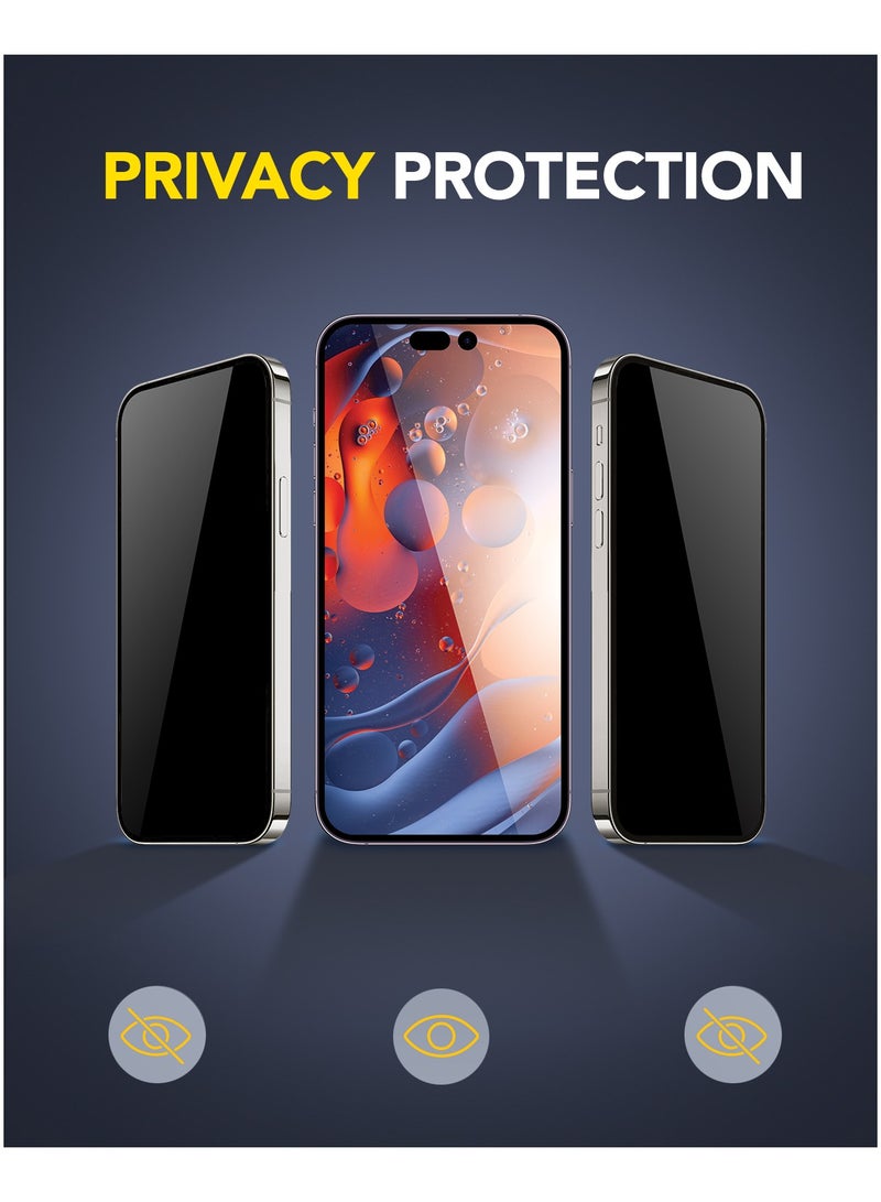 Remson Elite Guard Pro Tempered Glass Screen Protector Privacy HD 9H Hardness Full Coverage with Installation Tool Kit compatible for iPhone 16 Plus 6.7 inch - Image 5