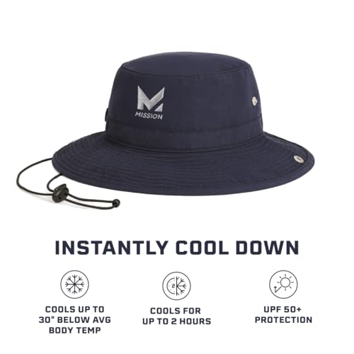 MISSION Cooling UPF Bucket Hat - Unisex Sun Hat for Hiking, Golfing & Fishing - Sweat & Water Activated Technology, Navy - Image 4