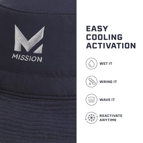 MISSION Cooling UPF Bucket Hat - Unisex Sun Hat for Hiking, Golfing & Fishing - Sweat & Water Activated Technology, Navy - Image 5