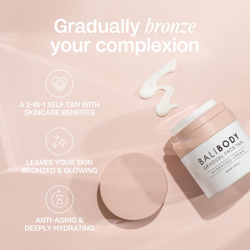 Bali Body Gradual Face Tan | Daily Facial Moisturizer for Natural Looking Gradual Bronze Glow | Anti-Aging, Hydrating Cream for All Skin Types | Vegan, Cruelty Free, Australian Made (50 ml/1.69 fl oz) - Image 5