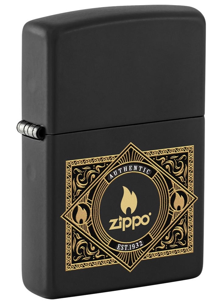 Zippo ولاعة Zippo CI404836 218 أصلية من Zippo باللون الأسود غير اللامع مقاومة للرياح - Image 1
