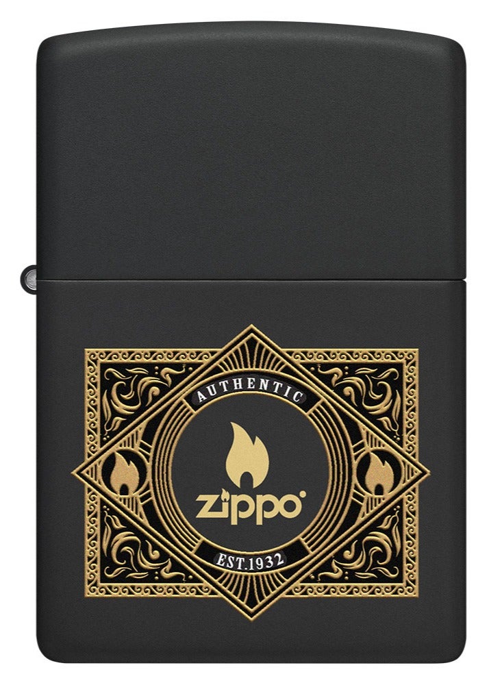Zippo ولاعة Zippo CI404836 218 أصلية من Zippo باللون الأسود غير اللامع مقاومة للرياح - Image 2