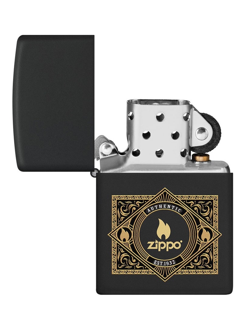 Zippo ولاعة Zippo CI404836 218 أصلية من Zippo باللون الأسود غير اللامع مقاومة للرياح - Image 4