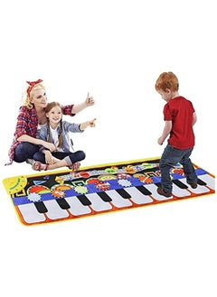 NIBEMINENT Baby Piano Pad Music Toy, with 42 Sounds, Kids Floor Keyboard Dance Animal Blanket Touch Play Mat, Early Education Toy Gift for Toddlers Boys Girls (Yellow)  - Image 1