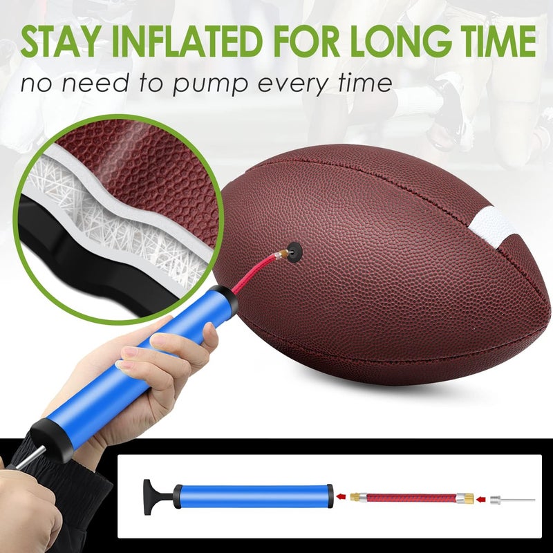 jiaonun 6 Pack Youth Size Footballs with Pump - Composite Leather, Size 6, 10.5 Inch - Image 3
