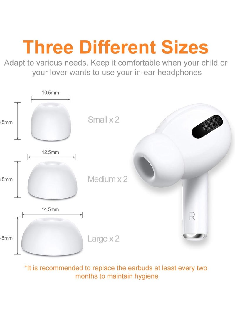 mriya - 12 Pieces Replacement Ear Tips For Airpods Pro/Airpods Pro 2, 2nd Generation With Noise Reduction Hole, Silicon Ear Buds Tips With Portable Storage Box - Image 1