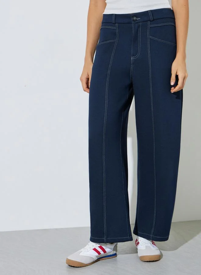 Styli Barrel fitted jeans with elasticated waistband
