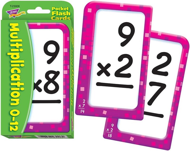 Trend Enterprises Multiplication Pocket Flash Cards - 56 Cards for Learning Math Skills - Image 2