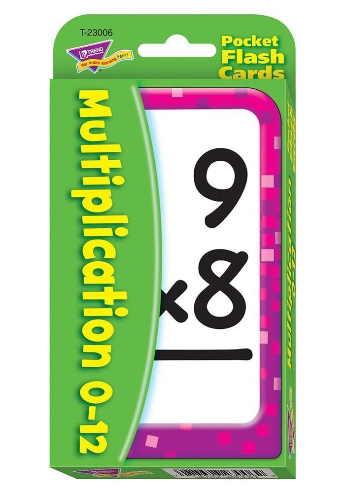 Trend Enterprises Multiplication Pocket Flash Cards - 56 Cards for Learning Math Skills - Image 1
