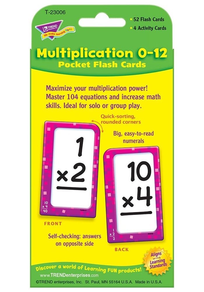 Trend Enterprises Multiplication Pocket Flash Cards - 56 Cards for Learning Math Skills - Image 4