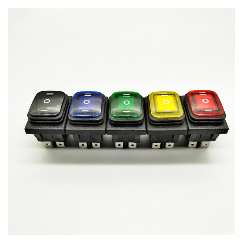 Waterproof Rocker Switch DPDT On Off On 20A 250VAC 6 Pin 220V Black - Image 5