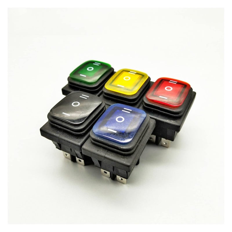 Waterproof Rocker Switch DPDT On Off On 20A 250VAC 6 Pin 220V Black - Image 4
