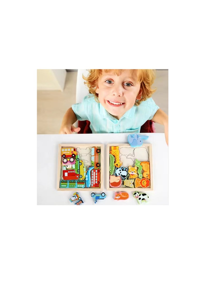 Animals Jigsaw Puzzles Preschool Puzzles for Preschoolers Age 3+, Hexagon Puzzles Pre-Kindergarten Toys - Image 2