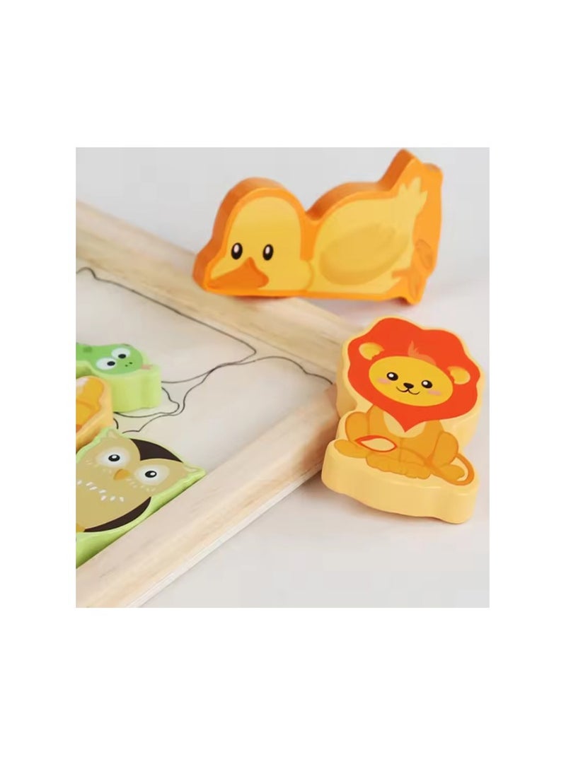 Animals Jigsaw Puzzles Preschool Puzzles for Preschoolers Age 3+, Hexagon Puzzles Pre-Kindergarten Toys - Image 3