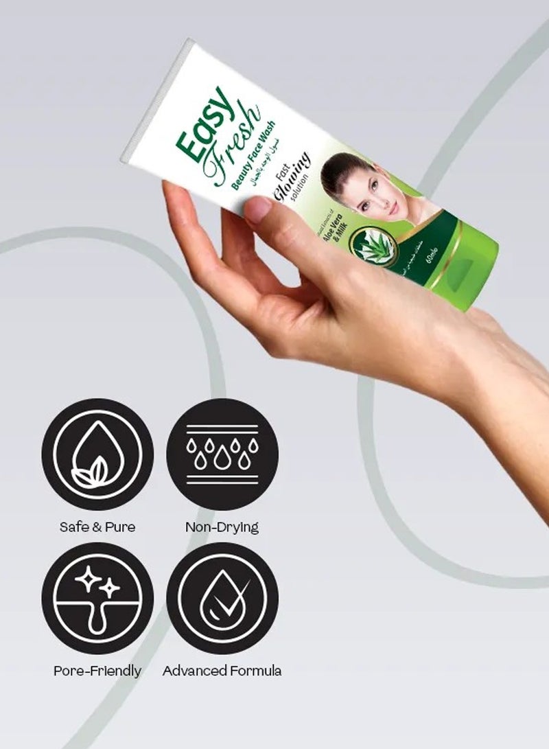 Easy Fresh Youthful & Radiant Glow to the Skin with Beauty Face Wash - Reduces Redness & Inflammation, Face Wash for All Skin Types 60ml - Image 5