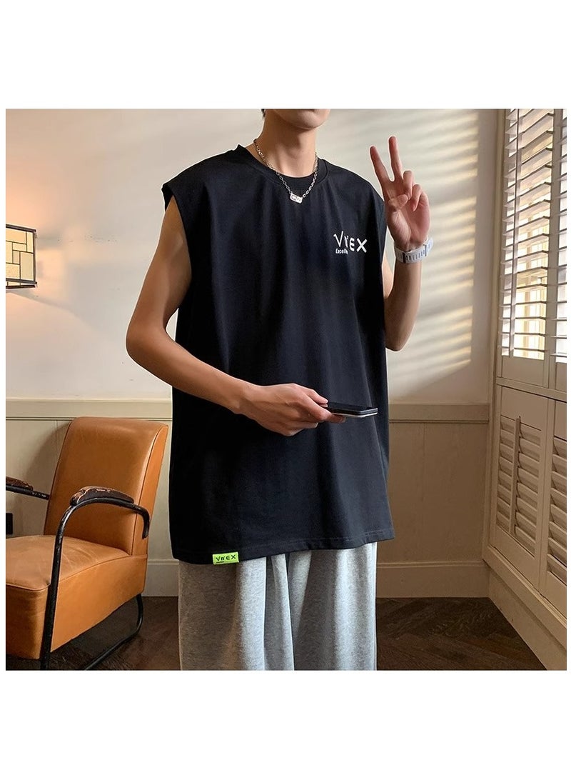 Summer Fashion Men's Printed Sports Fitness Sleeveless T-shirt  - Image 1