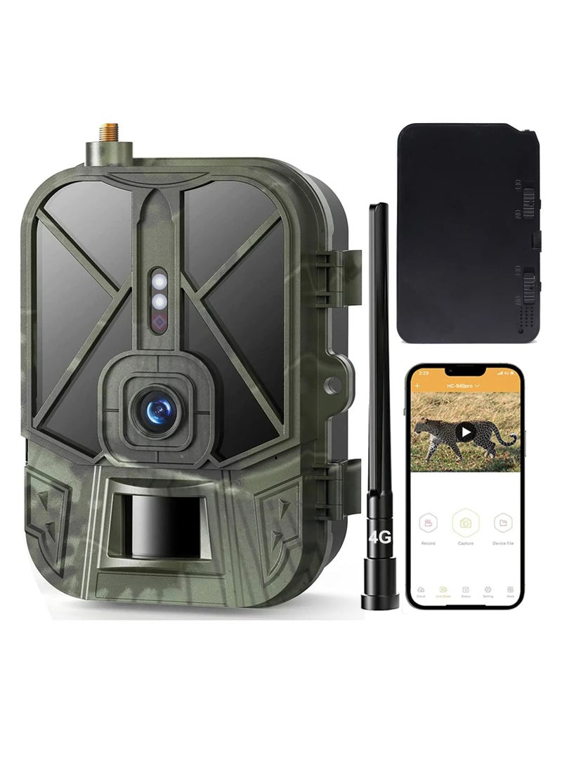 Generic Trail Camera, IP66 Waterproof Wildlife Camera With Night Vision, 4G HD Live Video Lithium Battery Cellular Trail Camera For Backyard Wildlife Monitoring, (1pc, Green)  - Image 1
