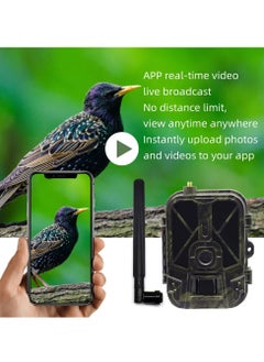 Generic Trail Camera, IP66 Waterproof Wildlife Camera With Night Vision, 4G HD Live Video Lithium Battery Cellular Trail Camera For Backyard Wildlife Monitoring, (1pc, Green)  - Image 3
