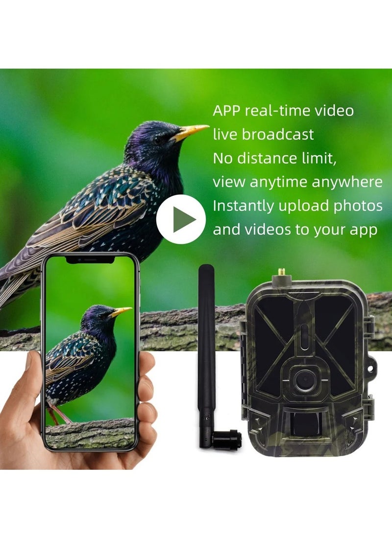 Generic Trail Camera, IP66 Waterproof Wildlife Camera With Night Vision, 4G HD Live Video Lithium Battery Cellular Trail Camera For Backyard Wildlife Monitoring, (1pc, Green)  - Image 3