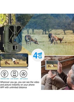 Generic Trail Camera, IP66 Waterproof Wildlife Camera With Night Vision, 4G HD Live Video Lithium Battery Cellular Trail Camera For Backyard Wildlife Monitoring, (1pc, Green)  - Image 2