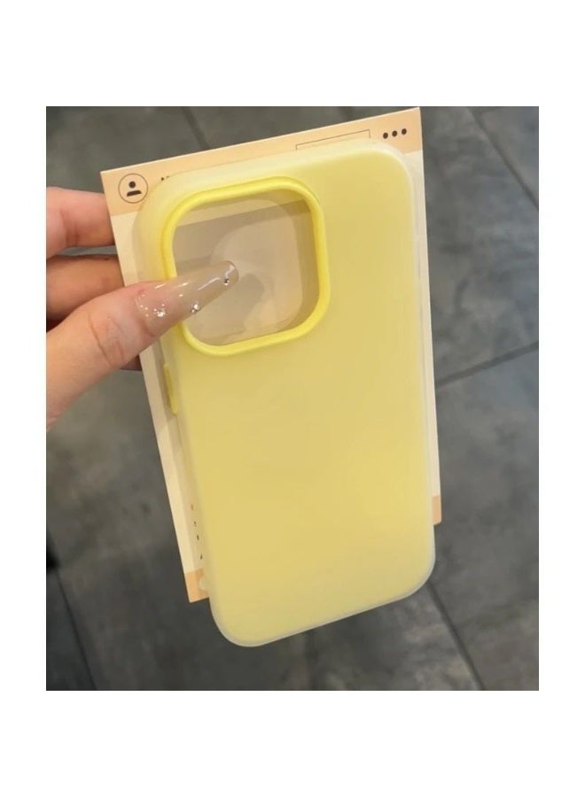 NIBEMINENT Skin Feel Jelly Shell Protective TPU Case Cover For iPhone 15 Pro Max, Yellow