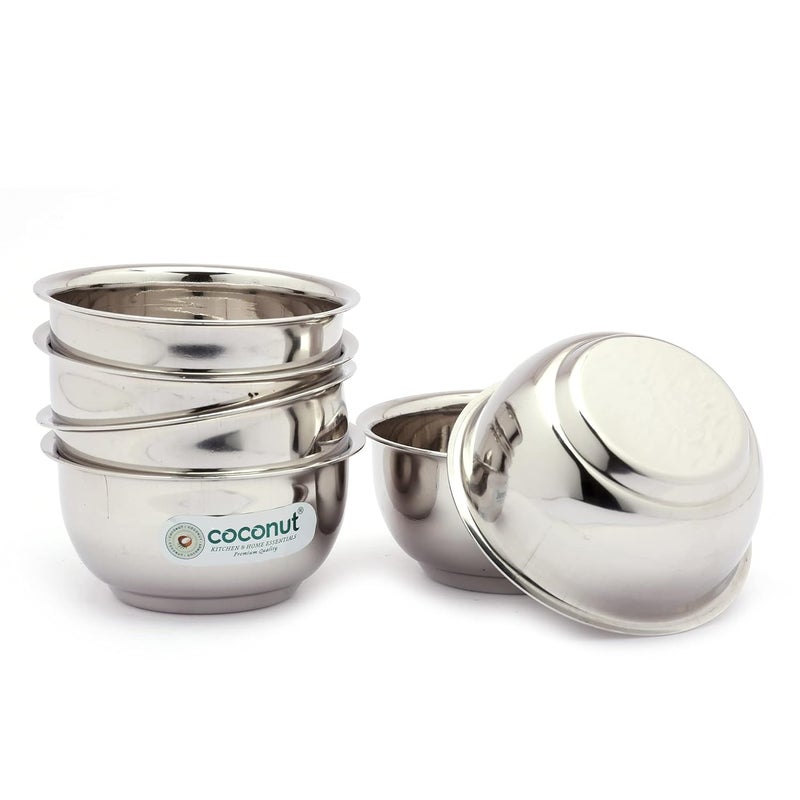 Coconut coconut Stainless Steel Lotus BowlVatiKatori Set of 6 Capacity 100 ml Each  - Image 1