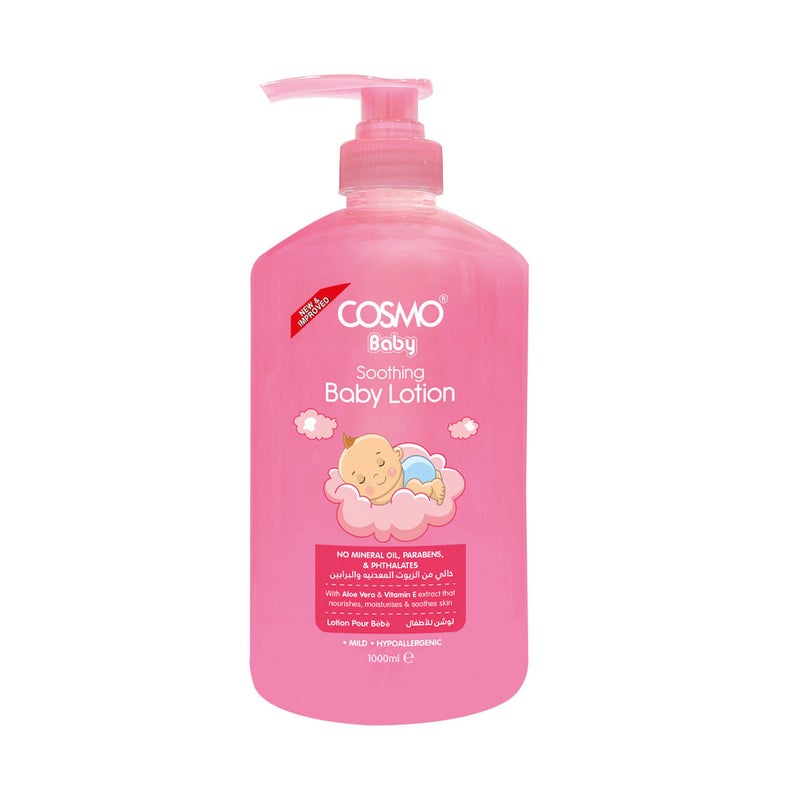COSMO Soothing Baby Lotion 1000ml - Gentle Moisturizing Care for Soft, Hydrated, and Healthy Baby Skin, Lightweight and Non-Greasy Formula, Deep Hydration for Delicate Skin, 1000ml Large Value Pack - Image 1