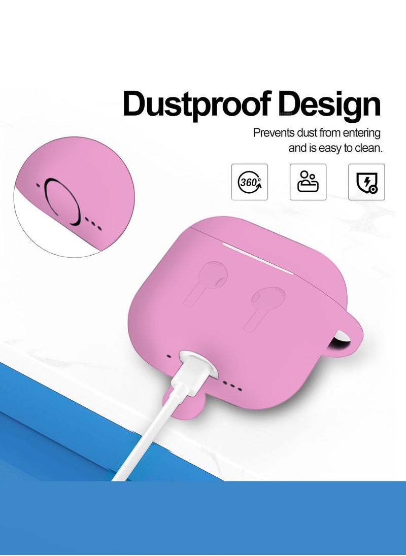 CATANES ( for Airpods 4 2024 ) Case Soft Silicone Elegant Cover with Keychain / Pink Color  - Image 2
