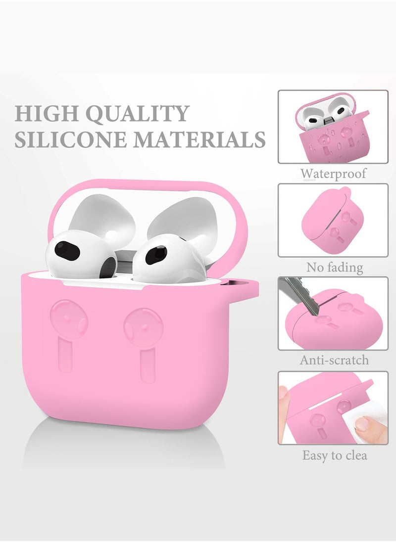 CATANES ( for Airpods 4 2024 ) Case Soft Silicone Elegant Cover with Keychain / Pink Color  - Image 3