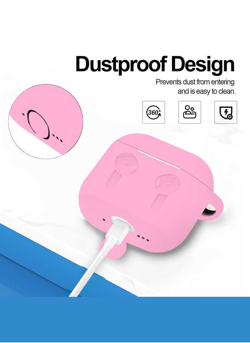 CATANES ( for Airpods 4 2024 ) Case Soft Silicone Elegant Cover with Keychain / Pink Color  - Image 4