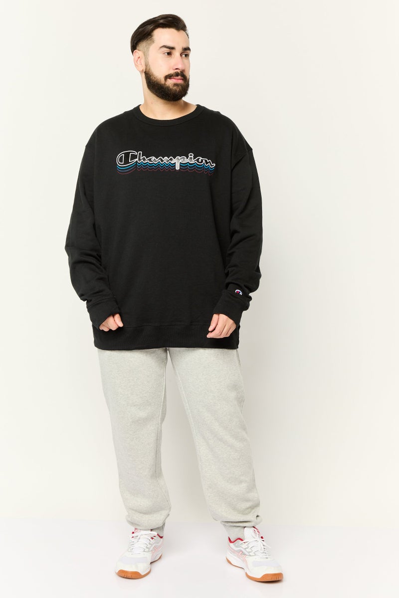 Champion Men Sportswear Fit Long Sleeve Training Sweatshirt, Black  - Image 2