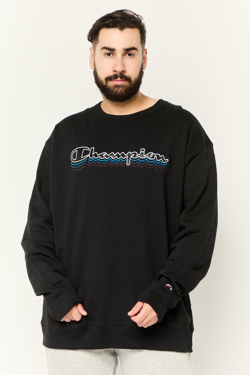 Champion Men Sportswear Fit Long Sleeve Training Sweatshirt, Black  - Image 1
