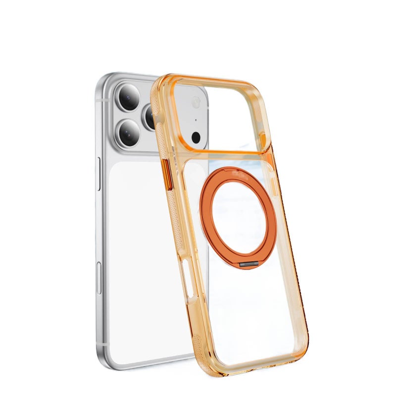 غطاء MagSafe بAcrylic لـ iPhone 16 / 16 Plus / 16 Pro / 16 Pro Max مع حماية من السقوط ومغناطيس قوي مع مقاوم للصدمات مع حامل دوار ماسي بلوري مع قبضة مضادة للانزلاق باللون شفاف مضاد. - Image 3