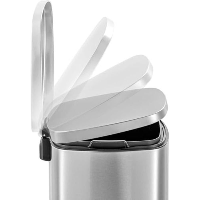 Kitchen Stainless Steel Dustbin, 50L Capacity, Soft-Close Lid Pedal, Smudge-Resistant Finish, Durable Feet Design - Image 3