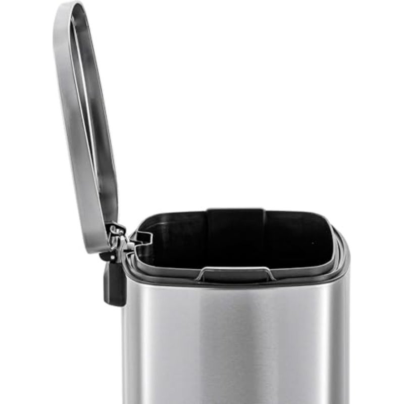 Kitchen Stainless Steel Dustbin, 50L Capacity, Soft-Close Lid Pedal, Smudge-Resistant Finish, Durable Feet Design - Image 4