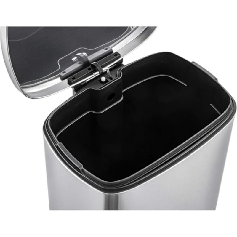 Kitchen Stainless Steel Dustbin, 50L Capacity, Soft-Close Lid Pedal, Smudge-Resistant Finish, Durable Feet Design - Image 5