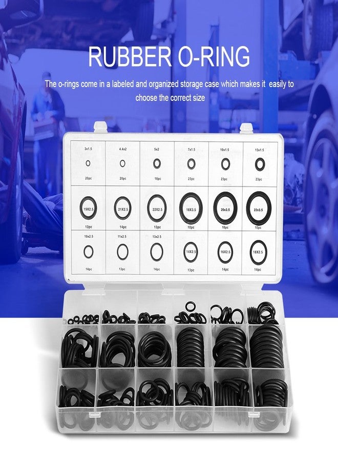 Simlug ORing,279Pcs/Kit 18 Sizes Rubber ORing Assortment Set Hydraulic Plumbing Gaskets Seal Kit - Image 3