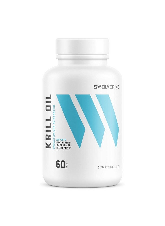 سولفرين زيت الكريل من Swolverine | 500 ملغ من زيت الكريل والأستازانتين، وأحماض أوميجا 3، وحمض إيكوسابنتينويك وحمض الدوكوساهيكسانويك، سريع الامتصاص، لتخفيف آلام المفاصل، وصحة القلب (60 وجبة) - Image 1