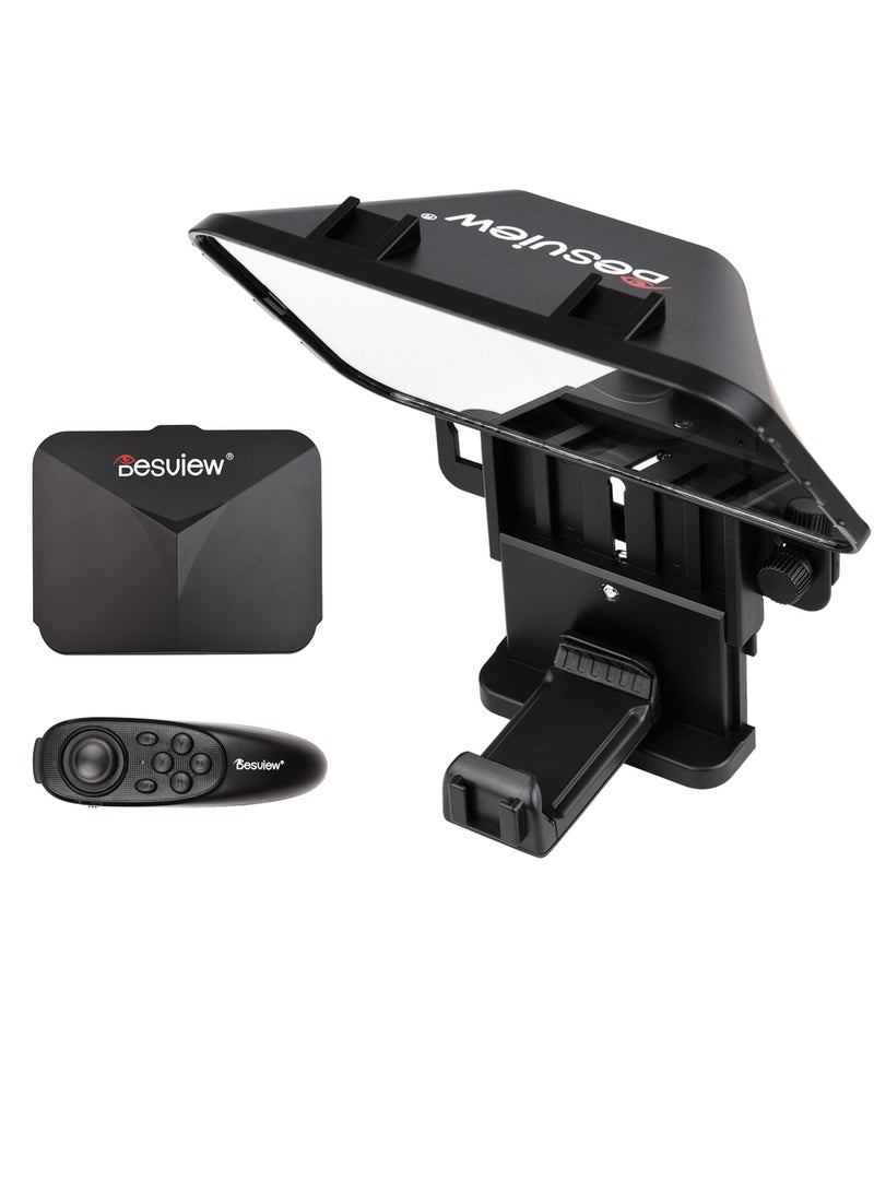 Bestview Upgraded Smartphone/Tablet/DSLR Camera Teleprompter Prompter with Remote Control Lens Adapter Ring Supports Ultra Wide Angle Lens for Stage Speech Live Streaming Online Video Vlog - Image 2