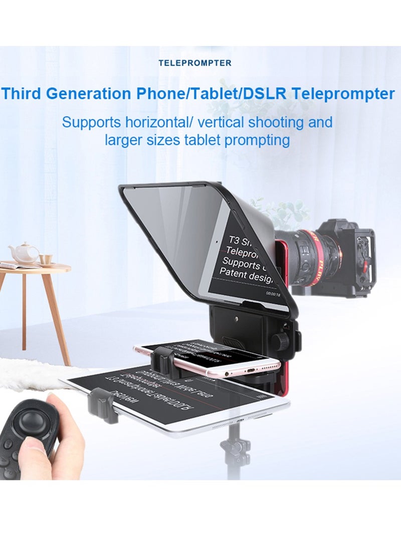 Bestview Upgraded Smartphone/Tablet/DSLR Camera Teleprompter Prompter with Remote Control Lens Adapter Ring Supports Ultra Wide Angle Lens for Stage Speech Live Streaming Online Video Vlog - Image 3