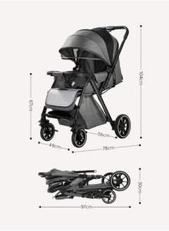 Luxury High-View Two-Way Baby Stroller, Quick Fold, Shock-Absorbing PU Wheels, Spacious Sleeping Basket, 60KG Capacity, 0-6 Years, Ultimate Comfort for Travel & Daily Use - pzsku/Z99A09CAF8B7400DD9E82Z/45/_/1739256268/8822a858-e4cb-49ad-89f0-304f827628e2