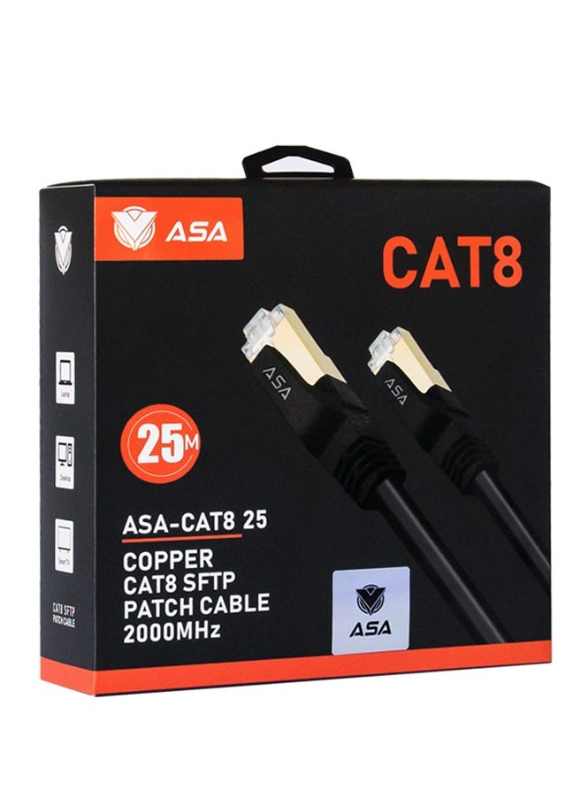 ASA - High Speed CAT8 Ethernet Cable 25m 40Gbps, 2000Mhz, SFTP with Gold Plated RJ45 Connector - Image 1