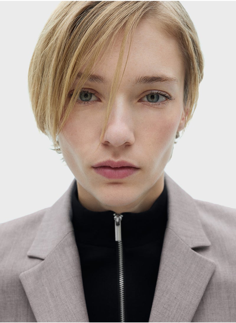 مانجو Straight-Fit Suit Jacket  - Image 3