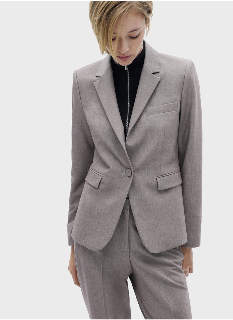 مانجو Straight-Fit Suit Jacket  - Image 1