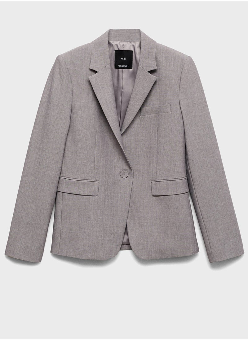 مانجو Straight-Fit Suit Jacket  - Image 5