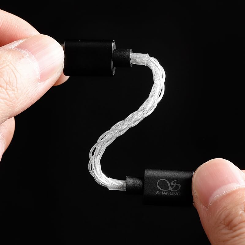 SHANLING L3 5 inch Audio Cable/USB C to C HiFi Sound Adaptor for UA Headphone Amp,24AWG Silver Foil-Shielded Audio Cable for DAC,Nylon Braided,Tangle Free,Bend-Proof - Image 2