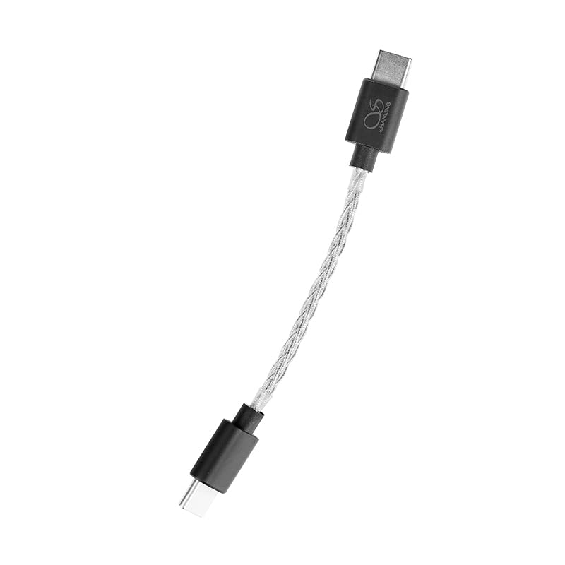 SHANLING L3 5 inch Audio Cable/USB C to C HiFi Sound Adaptor for UA Headphone Amp,24AWG Silver Foil-Shielded Audio Cable for DAC,Nylon Braided,Tangle Free,Bend-Proof - Image 1