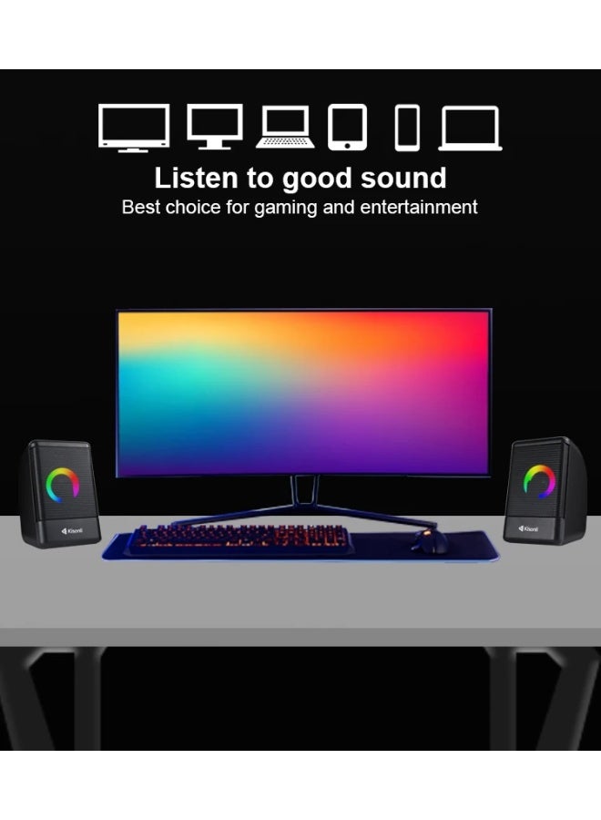 Kisonli L-8080 Wired USB Speaker – Powerful Stereo Sound with Modern Design for PC and Laptop - Image 5