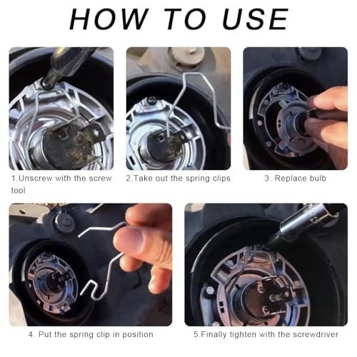 FSTURIOS 9PCS Bulb Retaining Spring Clips for H1/H3/H4/H7, Car Headlight Clamp Retainer Spring Clips, Universal Headlamp Clamp Dip Dipped Beam Bulb Holder Clips for SUV Sedan Truck - Image 4